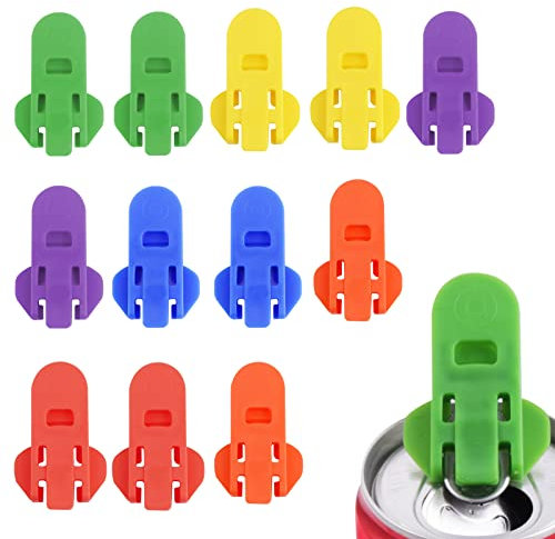 Abeillo 12 abrelatas manuales fáciles de usar, abrelatas de latas de cerveza de soda, herramienta de abridor de anillos superiores, a prueba de fugas, para pop, coque, cerveza, refrescos, bebidas de