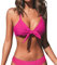 CUPSHE Ensemble bikini deux pièces pour femme à imprimé floral et nœud, rose vif, Taille XL
