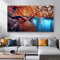 DIY 5D Mosaik Diamant Gemälde Kit, Rund Bohrer Lake Red Leaf Tree 30x50cm Diamant Gemälde Kristall Strass Stickerei Kreuzstich Kunst Craft Canvas für Wand Decor Geschenk