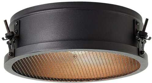 Lightbox Deckenlampe mit Ø 30 cm - Vintage Deckenleuchte - E27 Fassung - max. 28 W - aus Metall in Schwarz Korund