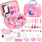 Maquillaje para Niñas, Set de Cosméticos Lavable, Juego de Maquillaje y No Tóxico Kit de Maquillaje para Niñas, Regalo de Princesa para Niñas, Cumpleaños y Navidad de para Niñas 3 4 5 6 7 8 9 10 Años
