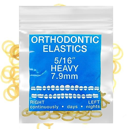 Amber Latex 100 counts, Intraoral Elastic Bands Orthodontic Elastics Dental Rubber Bands Made in US Heavy 5/16'', Amber Latex