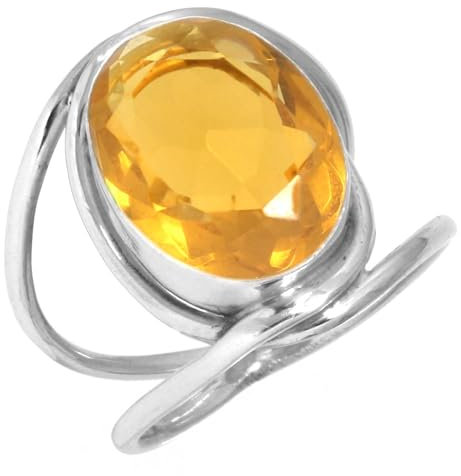 Citrin Quarz Ring 925 Sterling Silber Handgemacht Schmuck Größe 63 (20.1) (99049_CIT_R12)