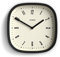 JONES CLOCKS® Marvel Wanduhr | Retro abgerundete quadratische Uhr | 25cm | Schwarz | Cooler Designer-Look für Küche, Wohnzimmer oder Büro