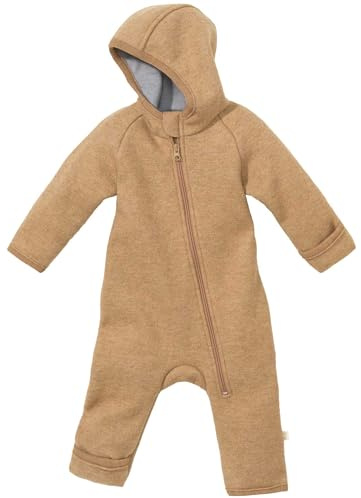 Disana ZIPP-OVERALL Baby & Kinder - 100% Bio-Merino, Wollwalk – atmungsaktiv & angenehm wärmend - unisex Gr. 50 – 116 – nachhaltig & fair – mit Reißverschluss - made in Germany | Karamell Gr. 110-116
