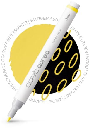 Copic acrea 010, Lemon Yellow, Paint Marker mit wasser- und pigmentbasierter Tinte, Strichstärke 0,8-1,2 mm