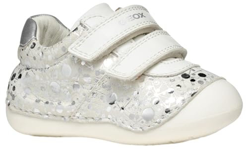 Geox Baby-Mädchen B TUTIM B Sneaker, White/Silver, 21 EU