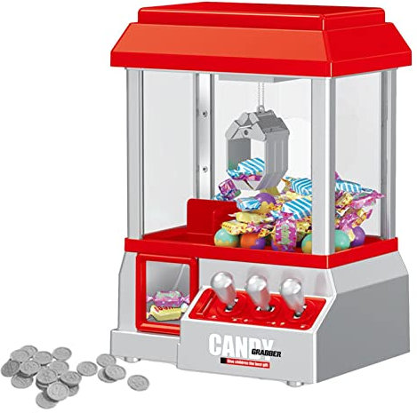 Arcade Claw Machine - Toy Grabber Candy Machine, Retro Carnival Music with 24 Game | Classic Crane Machine, Arcade Candy Crawler, Coin Operated Candy Claw Toy Machine