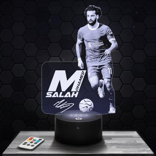 Nachttischlampe M. Salah Fußball Dekoration Fußballspieler, Geschenkidee für sportliche Männer, M. Salah Fußball-Nachtlicht für Erwachsene, Dekoration für das Schlafzimmer geschenkidee für Männer.