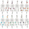 WADORN 12 Farbe Traumfänger Anhänger, Traumfänger Edelstein Chip Charms Böhmischer Traumfänger Feder Charm Ornament Zur Schmuckherstellung Schlüsselanhänger Halskette, Antik Silber