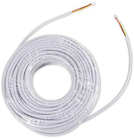 TMEZON 30M RVV4 Cable de 4 hilos para videoportero de puerta, timbre de puerta, timbre de puerta, cable de extensión de cable de intercomunicación