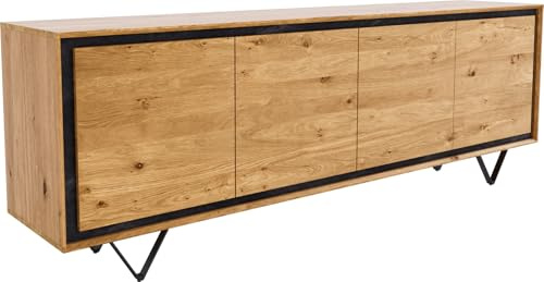 DELIFE Kommode Stonegrace Eiche Natur 200 cm 4 Türen