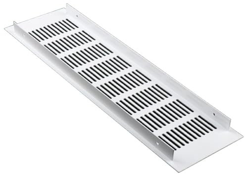 Rejilla de ventilación de 100 mm, rejilla de ventilación blanca de aleación de aluminio for zócalo de cocina, cubierta de ventilación rectangular con rejilla(100 * 350Mm)