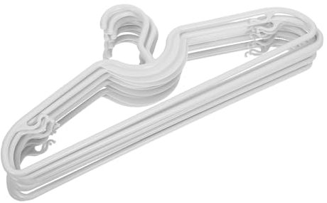 HOOTNEE 10 Piezas Colgador de Cuello Corto Perchas de Armario Perchas para Ropa Perchas sin Deslizamiento Perchas de Cuello Corto Perchas de lavandería Gancho de Ropa el plastico Blanco