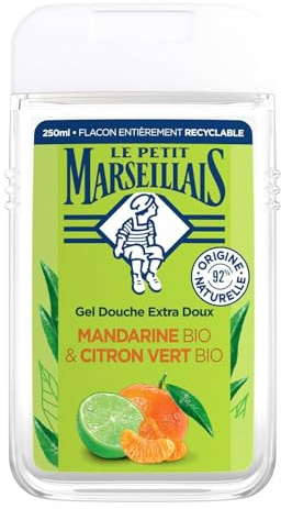 LE PETIT MARSEILLAIS – Gel Douche Hydratant et Fraîcheur Citrus, Mandarine et Citron Vert Bio (250 mL) - Le Lot De 4
