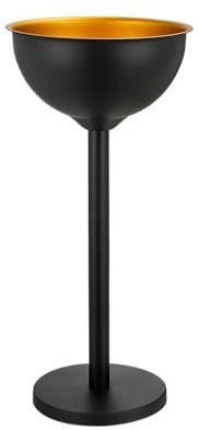 MOOWI Ice Bucket Home Party Ice Wine Bucket Bar Ice Bucket Vertical Stainless Steel Champagne Bucket Thickened Outdoor Ice Wine Basin Keeps Ice Cold & Dry(Black)