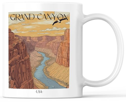 favplace Tasse mit Städtemotiv Grand Canyon USA Kaffeebecher - Geschenkidee bzw. Geschenk für Fernweh oder Heimat - Reise Kaffeetasse 330ml Weiß