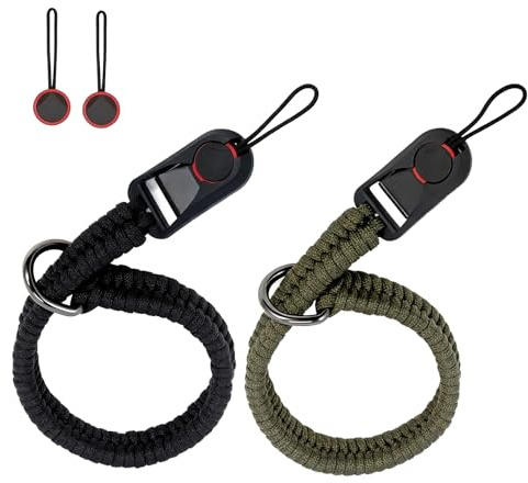 2 PCS Camera Wrist Strap with Quick Release Buckle(4PCS), Quick Release Paracord Rope Camera Hand Straps, Adjustable Safety Straps for DSLR or Mirrorless Cameras