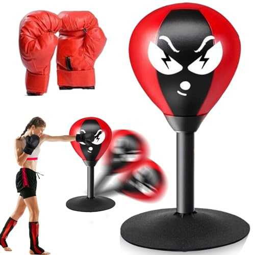 Behogan Punchingball Tisch: Büro Punchingball, Mini boxsack mit Saugnapf, Rage Bag, Punching Ball Set, Tisch Boxsack, Mini-Boxball, Desktop Punching Bag, Punching Ball Set Für Erwachsene Büro
