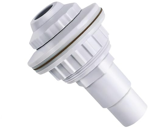 YEAMLTE Pool Einlaufdüse 32 mm Weiß Verstellbare Pooldüse mit Drehbarem Strahlwinkel, Einströmdüse/Rücklaufdüse für 32/38mm Stahlwandpool & Poolschlauch
