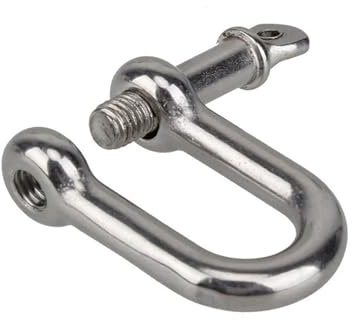 Générique Manille de Type D en acier inoxydable 304, M4/M5/M8/M10/M12, gréement à paragraphe court, crochets 1/4 pouces, matériel bateau(M5)