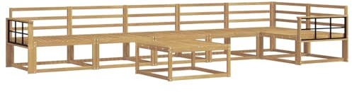 vidaXL Outdoor-Sofagarnitur 7 pcs Weiß 79 x 79 x 37 cm, Moderne Garten-Sofa-Ecke, wetterfestes Set, modulares Lounge-Möbel, ergonomisch & Akazien-Stil