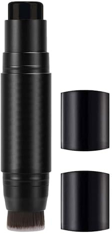 2-in-1 Bartfüllerstift mit Bürstendesign für Bart und Augenbrauen | Schwarz, Kunstfaser und Kunststoff, Kleiner Format, mit Musterlogo für Heimpflege und Männer