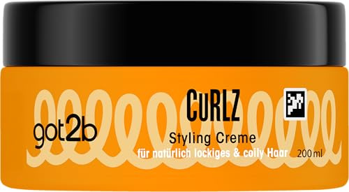 got2b Curlz Styling Creme (200 ml), feuchtigkeitsspendende Curl Creme | Curl Cream mit Kokosnussöl & Sheabutter, zum Stylen und Pflegen von Locken, definiert und nährt, ohne zu Beschweren