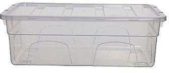 Whitefurze Space Master Clear Plastic Storage Box With Lid, 11L, Set of 3