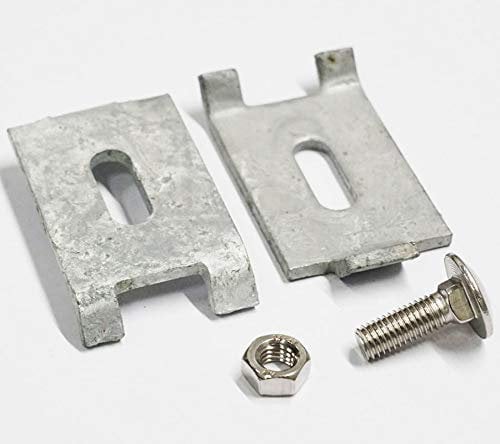 Gittermattenverbinder Set flache Form 50 Stück, Farbe verzinkt (silberfarben) Zaunzubehör, Doppelstabmattenverbinder, Eckverbinder, Mattenverbinder, Doppelstabmatten-Verbinder
