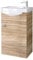 Planetmöbel Badmöbel Set Waschtisch mit Unterschrank 40 x 60 x 29 cm für Badezimmer, Gäste WC & Bad, Sonoma Eiche