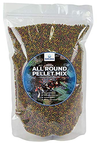SAKANA All Round Pond Pellets | Premium Quality Fish Food Mix | Healthy, Nutritious & Balanced Daily Feed for Aquatic Fish | High Protein Mixture, Great Source of Vitamins & Easily Digestible (5kg)