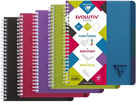 Clairefontaine 329756C 5 Evolutiv'Book A5+ 120 Blatt liniert Rahmen sort.