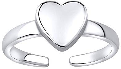 SILVEGO - JJJTR1597 - Bague d'Orteil pour Femme à Pied - Argent 925/1000 - Coeur