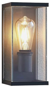 Lindby Wandlampe aussen IP44, Außenwandleuchte Aluminium, Glas, Wandleuchte aussen anthrazit, Außenbeleuchtung Wand für Hof, Garten, Terrasse, Balkon, Aussenleuchte Wand