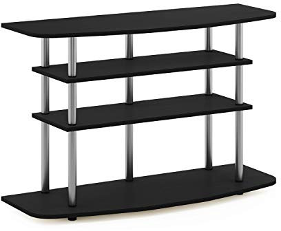 Furinno Frans Meuble TV pour Téléviseur Jusqu'à 46 Pouces, Engineered Wood, Chêne Noir, 4 Niveaux