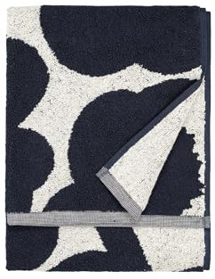 MARIMEKKO Unikko Frottee-Handtuch aus Baumwolle (dunkelblau) – Handtücher mit Blumenmuster – 71,1 x 50,8 cm