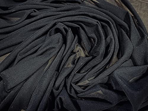 Red de Malla Eléctrica Elástica, Tela Rejilla, Tejido sin Tejer, por Metro, Color Negro