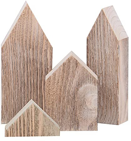 UNUS Nature by Kolibri Deko Häuser Aufsteller aus Holz im 3er Set