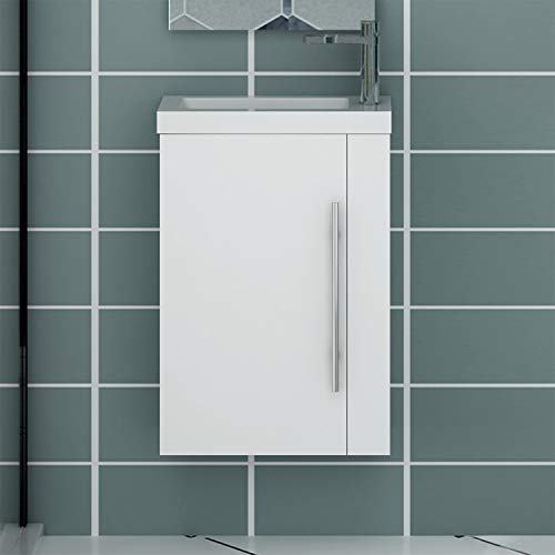 Badezimmer Badmöbel 45 cm Waschtisch mit Unterschrank Gäste WC Weiß