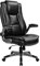 ACMELIFE High Back 200KG Executive Office Chair Extra Wide, Ergonomic PU Leather Heavy-Duty Computer Chair with Padded Flip-Up Arms, Tilt Swivel Rolling Desk Chair Business Home Study Big & Tall Black