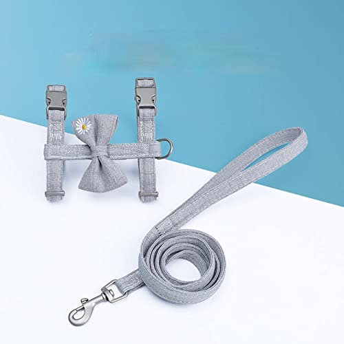Imbracatura per gatti con collare in corda set di funi di trazione Imbracatura per gatti separata regolabile con fune di trazione adatta per cani e gatti-H_1.0cm