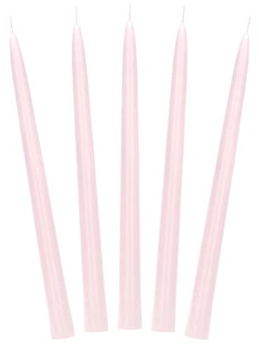 10 Stück Matte Spitzkerzen in Hellrosa 24cm Dekorationen