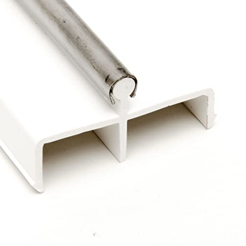 Cottonwood Hardware - Rail de porte coulissante en verre - Longueur : 243,8 cm - Couleur : blanc