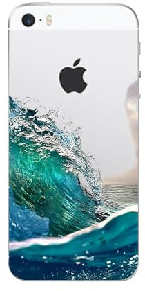 Blingy's for iPhone SE Case (3rd Gen) 2022/iPhone SE Case (2nd Gen) 2020/iPhone SE Case (4.7inch), Beach Pattern Ocean Design Landscape Style Transparent Soft TPU Protective Clear Case (Ocean Splash)