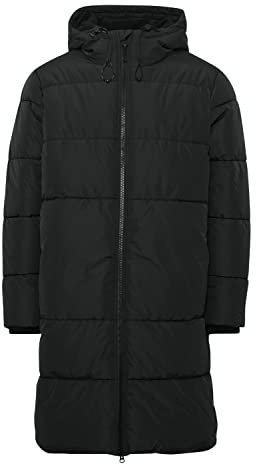 11 Project PRDooby Parka Herren Übergangsjacke Parka Lange Jacke Lange Winterjacke Winterparka mit Kapuze und Steppungen Regular Fit, Größe:2XL, Farbe:Black (194007)