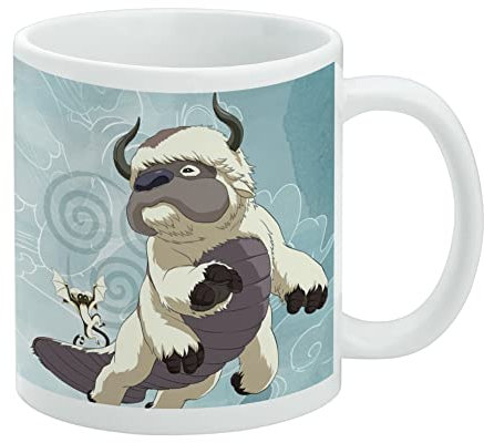 Avatar the Last Airbender Appa & Momo Keramik-Kaffeetasse, originelles Geschenk für Kaffee, Tee und heiße Getränke, 325 ml, Weiß