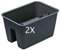 Tymar Set di 2 vasi da fiori per ringhiera del balcone in effetto rattan, per ringhiere, per ringhiere, in plastica, con uscita dell'acqua RR01 (antracite, 40 x 27 cm)