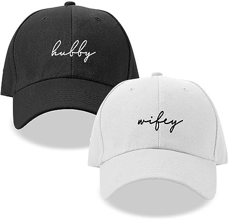 GroomBrideGifts Hochzeitsgeschenke für Paare, Hubby & Wifey Baseballmütze, Brautparty, einzigartiges Geschenk für Verlobung, A Hubby & Wifey, 7/8/2021