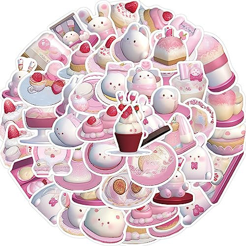 Rabbit Aufkleber für Laptop (50 PCS),Geschenk für Kinder Jugendliche Erwachsene Jungen,Kaninchen Stickers Wasserdicht Vinyl Aufkleber für Scrapbook,Skateboard,Auto,Gepäck